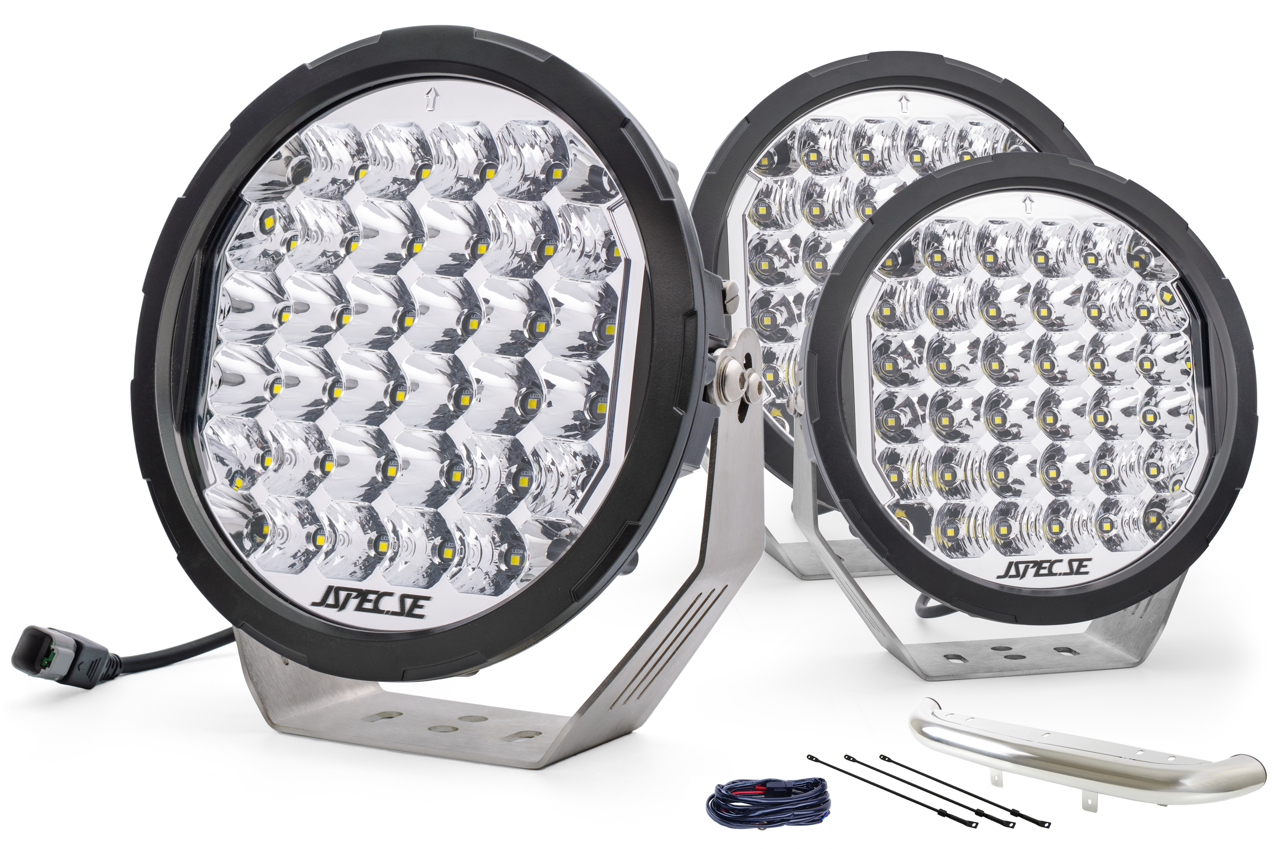 Aurora LED Extraljuspaket 3 x 180W - Båge i högglanspolerad rostfritt