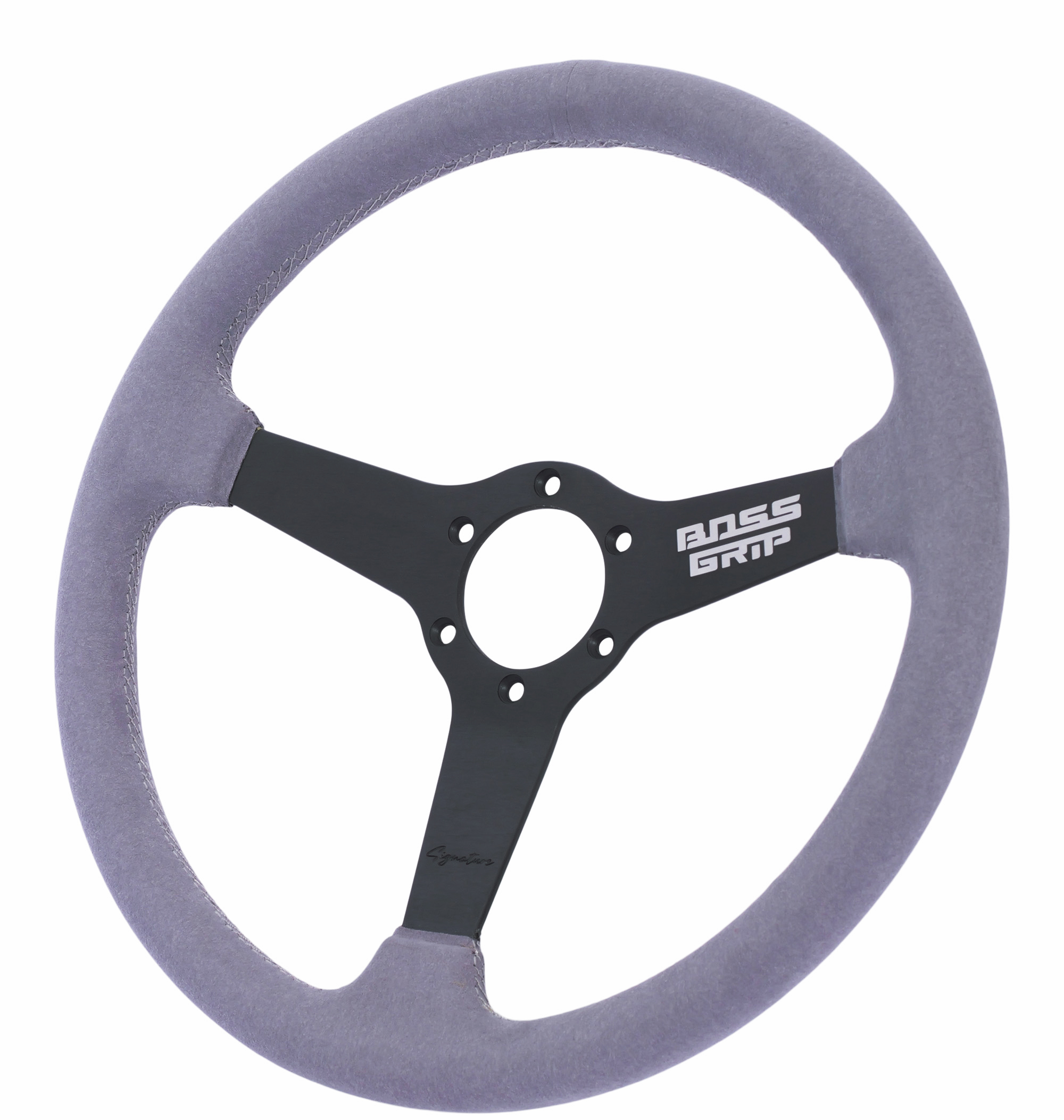 Boss Grip Signature Sportratt - Grå Alcantara - Race Dish (35mm)