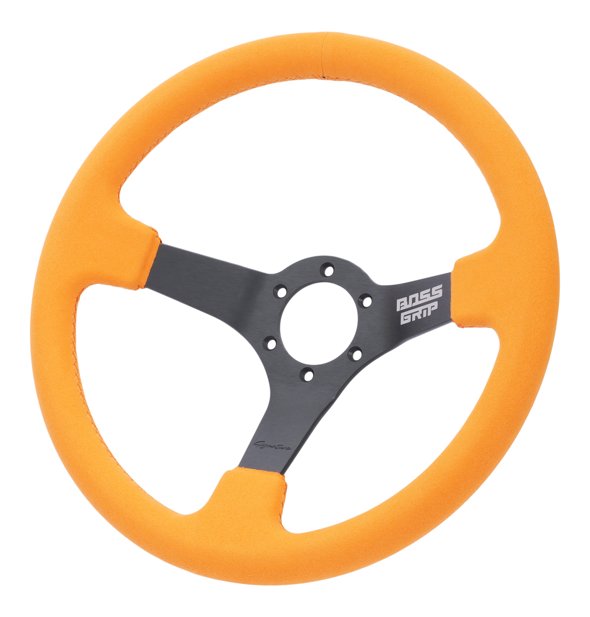 Boss Grip Signature Sportratt - Orange Alcantara - Deep Dish (75mm)