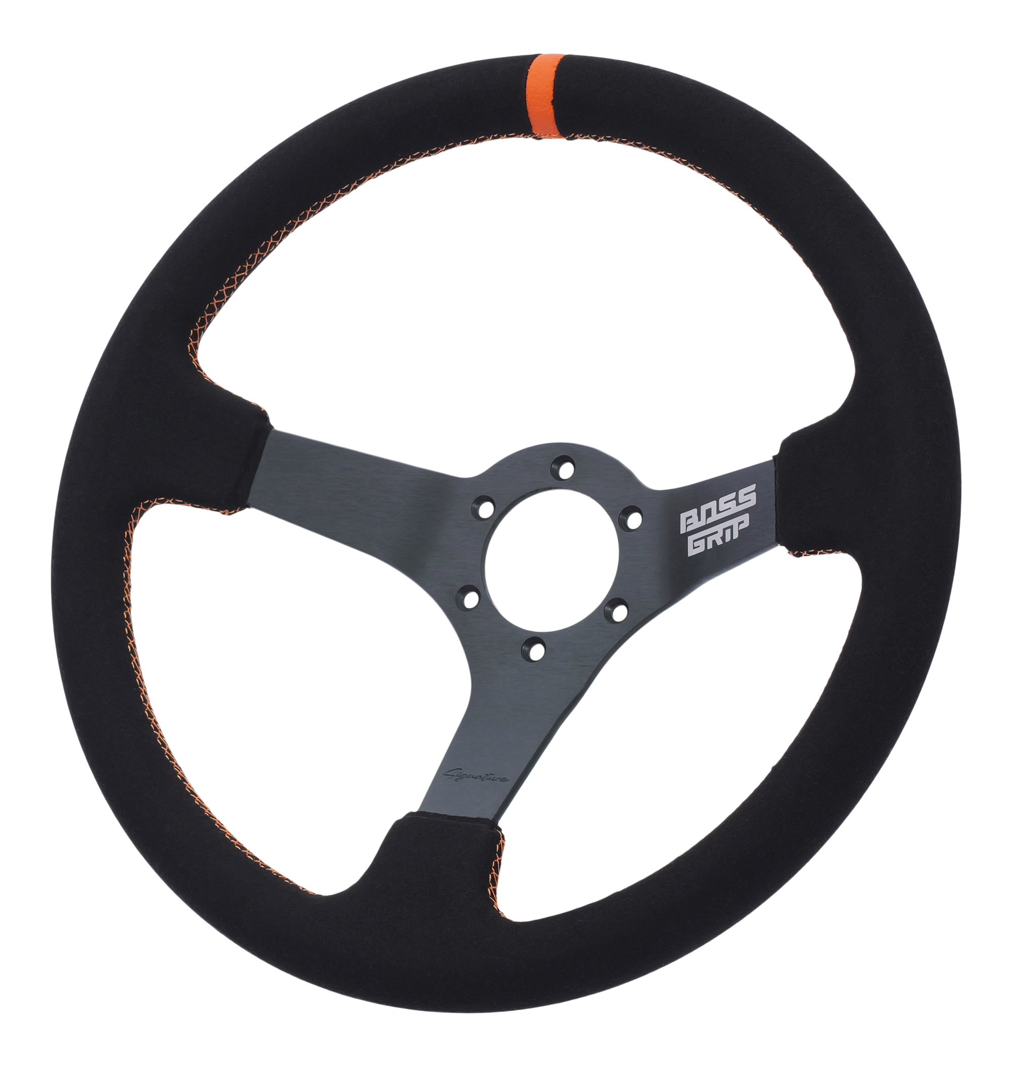 Boss Grip Signature Sportratt - Orange Centrumlinje - Deep Dish (75mm)