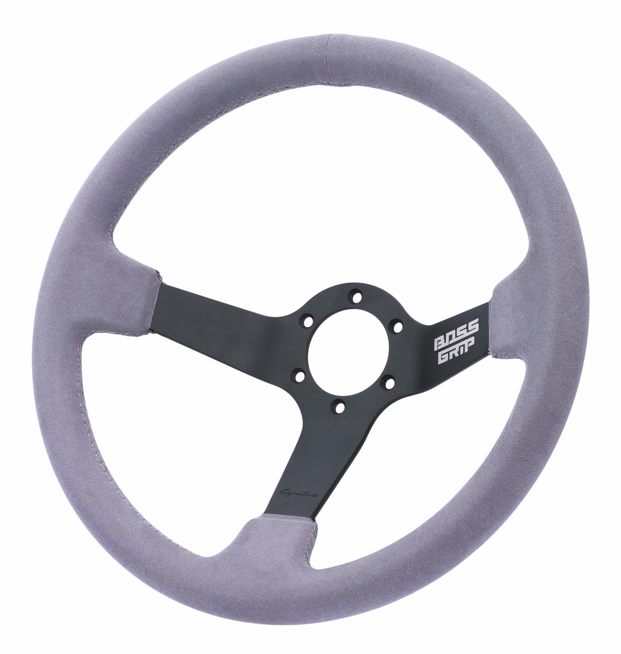 Boss Grip Signature Sportratt - Grå Alcantara - Extreme Dish (95mm)
