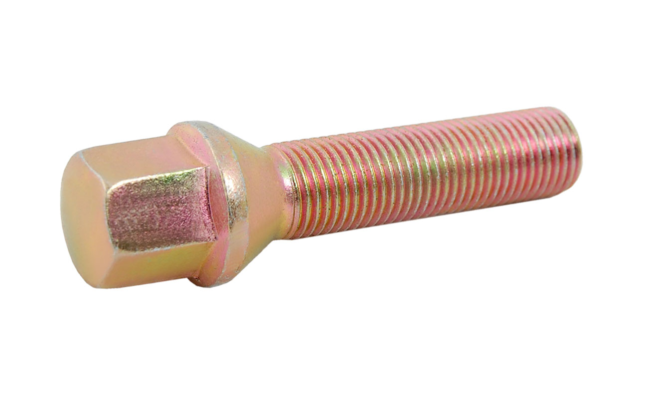 Förlängd hjulbult M14x1.50 - Längd: 50mm (+25mm förlängd) Guldzink