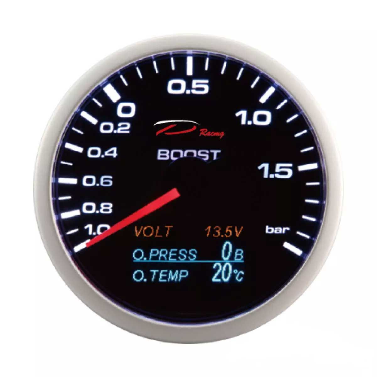 Depo Racing 4 IN 1 LED 60mm - (Laddtryck, Oljetemp, Oljetryck, Volt)