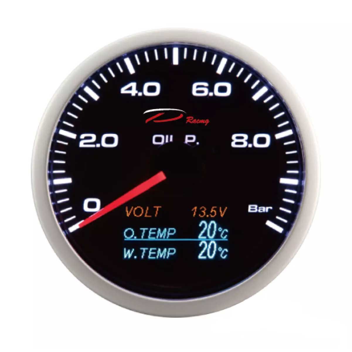 Depo Racing 4 IN 1 LED 60mm - (Oljetryck, Oljetemp, Vattentemp, Volt)