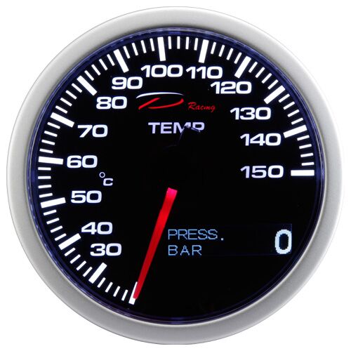 Depo Racing 2 IN 1 LED 60mm - Temperatur & Oljetryck (Elektronisk)