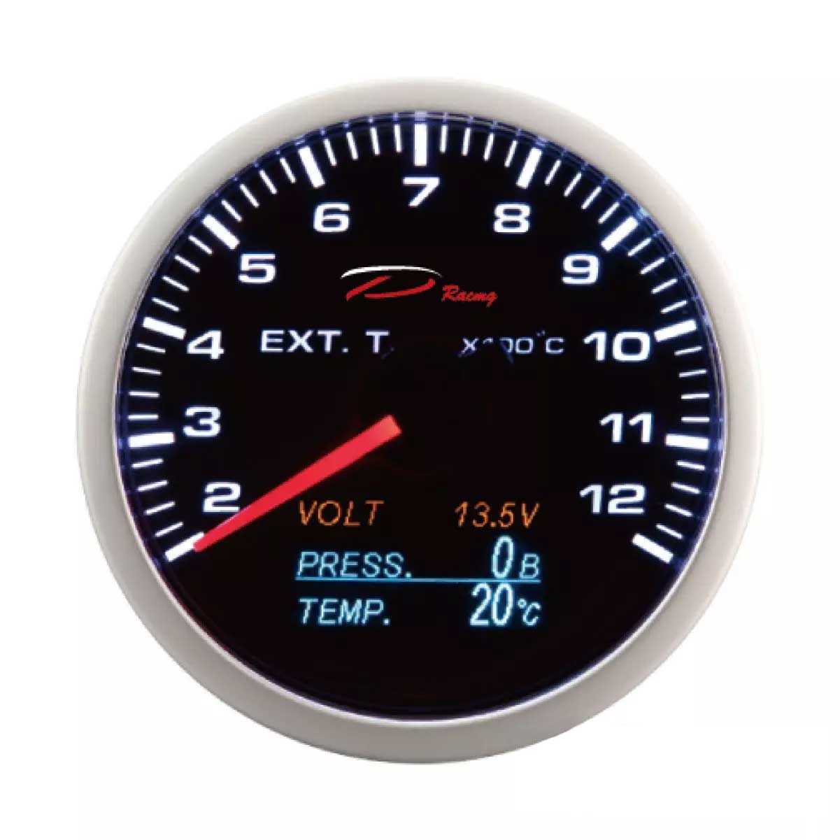 Depo Racing 4 IN 1 LED 60mm - (Avgastemp, Oljetemp, Oljetryck, Volt)